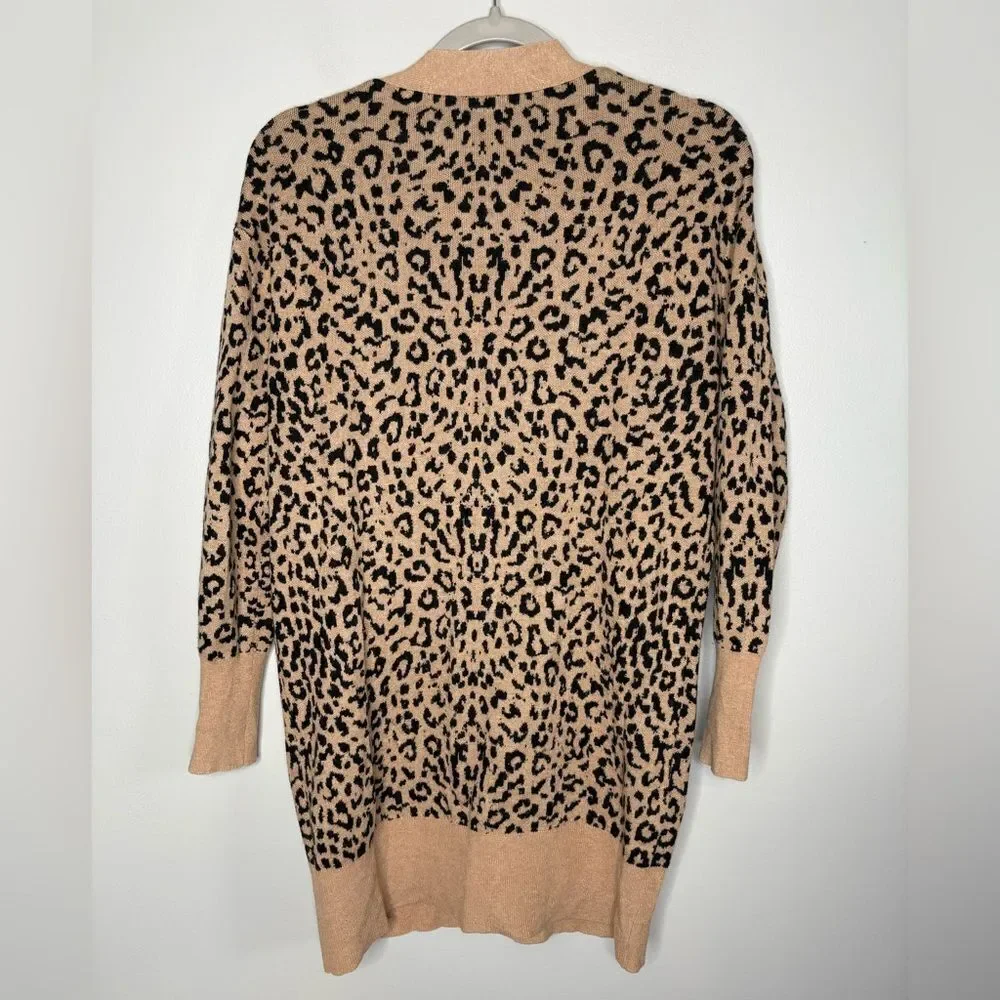 J.Crew V-neck cardigan sweater in leopard jacquard